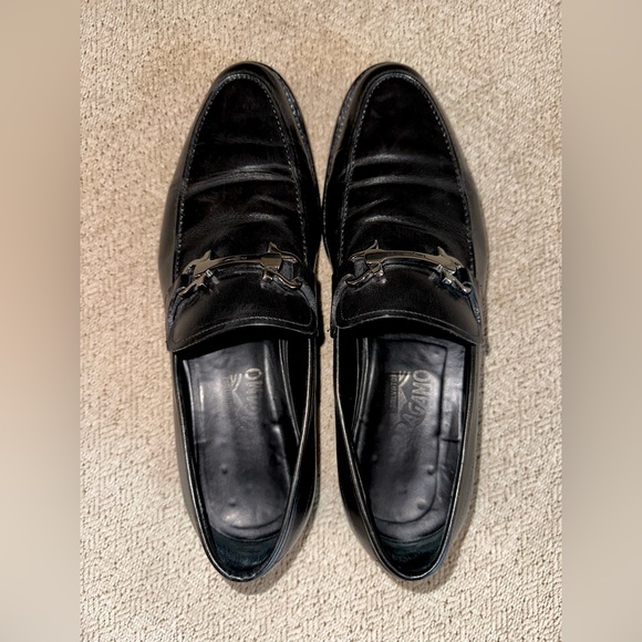 Men’s Black Salvatore Ferragamo Moccasin With Gancini Ornament Shoe - Picture 3 of 5